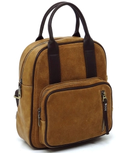 Real Suede Leather Backpack CJF121 STONE